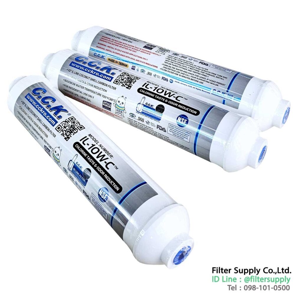 ไส้กรองน้ำ post carbon coconut cck ขนาด 10 นิ้ว กะลามะพร้าว nsf