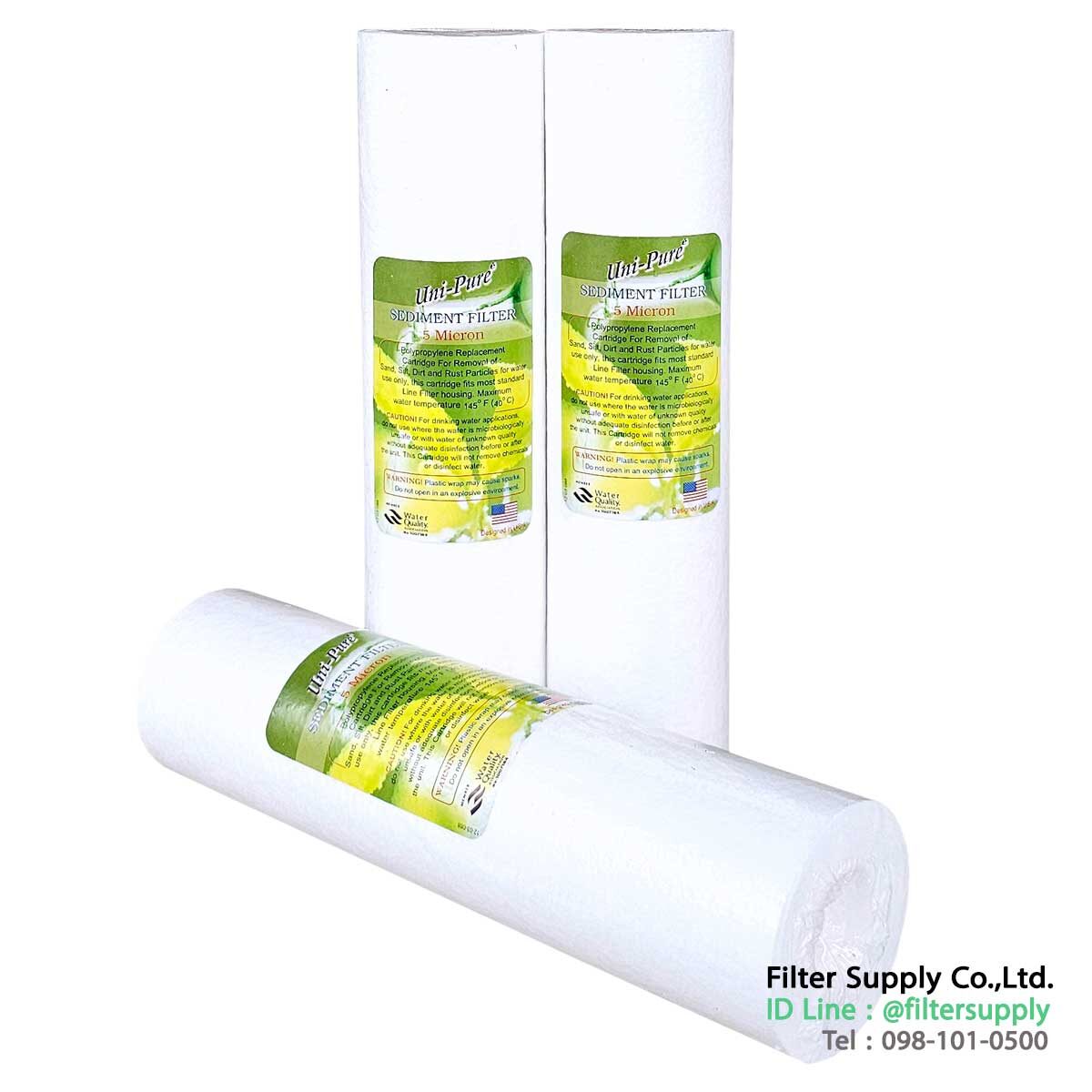ไส้กรองน้ำ pp sediment unipure green ขนาด 10 นิ้ว 5 micron