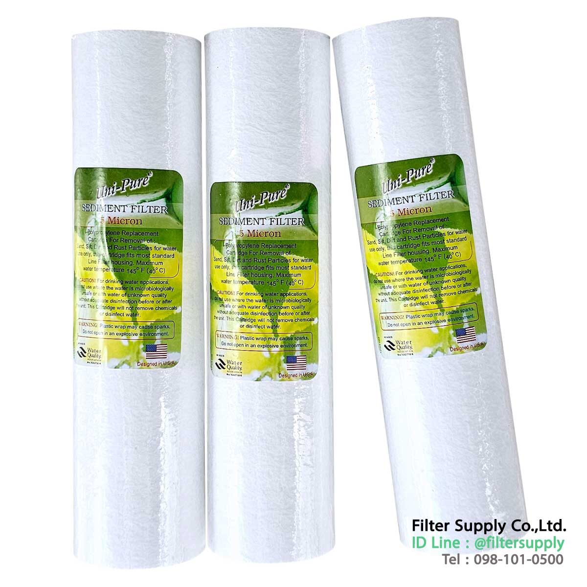 ไส้กรองน้ำ pp sediment unipure green ขนาด 10 นิ้ว 5 micron