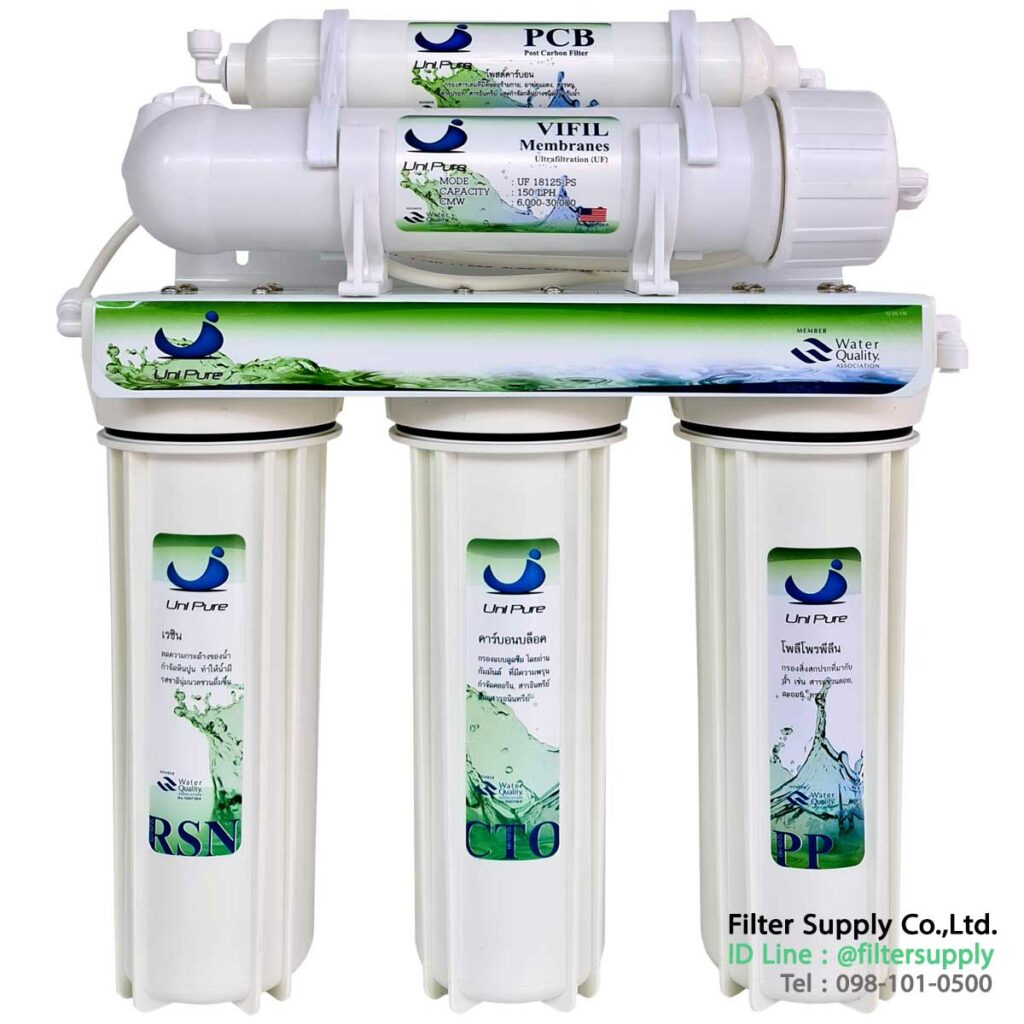 เครื่องกรองน้ำ uni pure hollow fiber ระบบ uf 5 ขั้นตอน (green)