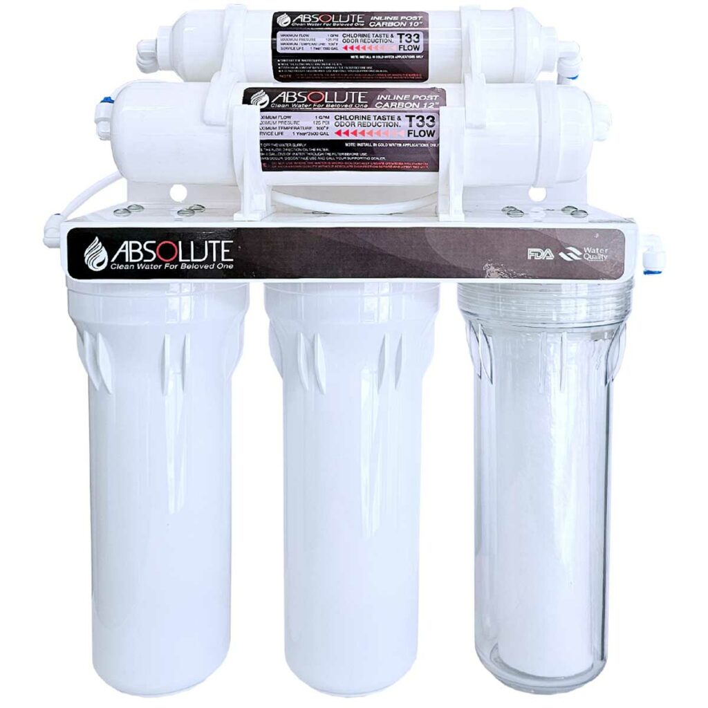 เครื่องกรองน้ำ absolute 5 ขั้นตอน แบบมีไส้กรองน้ำเรซิ่น (ab05nrs)