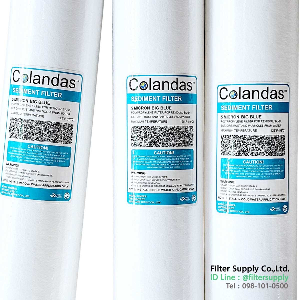 ไส้กรองน้ำ colandas pp big blue 20 นิ้ว เส้นผ่าศูนย์กลาง 4.5 นิ้ว