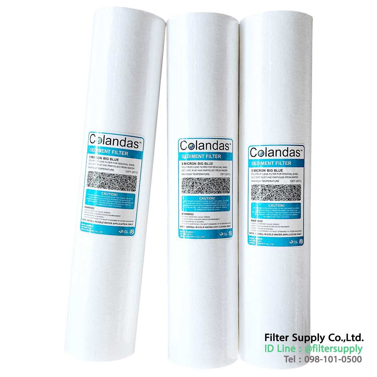 ไส้กรองน้ำ colandas pp big blue 20 นิ้ว เส้นผ่าศูนย์กลาง 4.5 นิ้ว