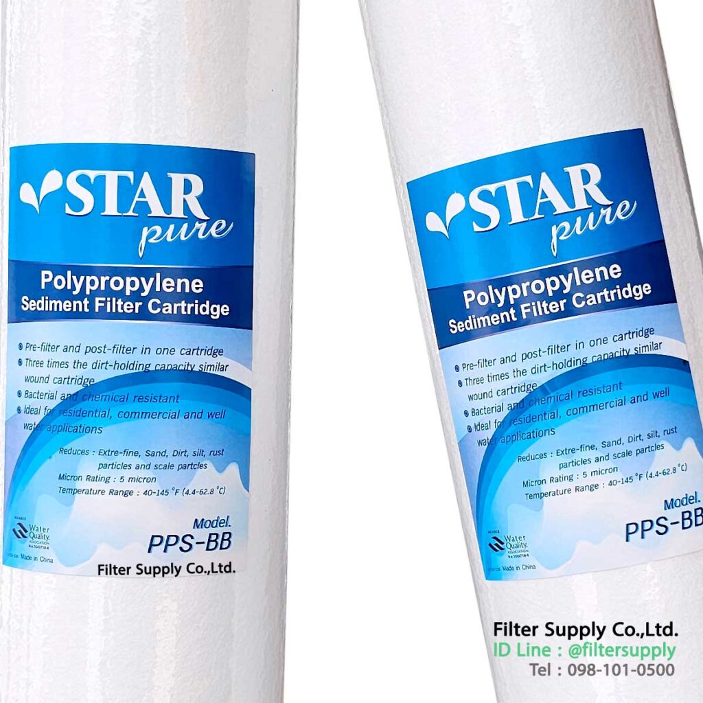 PP BigBlue Star Pure 20 นิ้ว ไส้กรองบิ๊กบลู 4 x 20 นิ้ว 5 ไมครอน