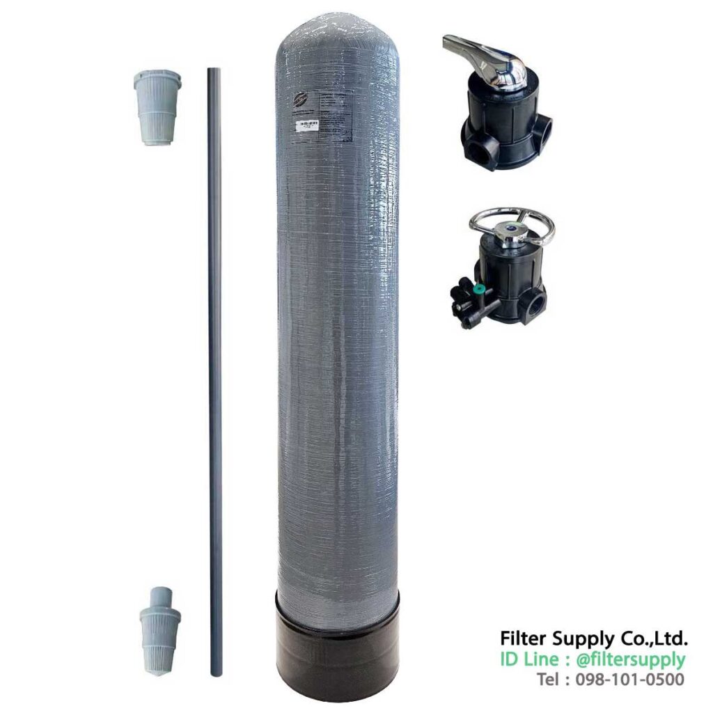 ถังกรอง frp treatton 1054 พร้อมอุปกรณ์ เครื่องกรองน้ำใช้ ถังไฟเบอร์กลาส
