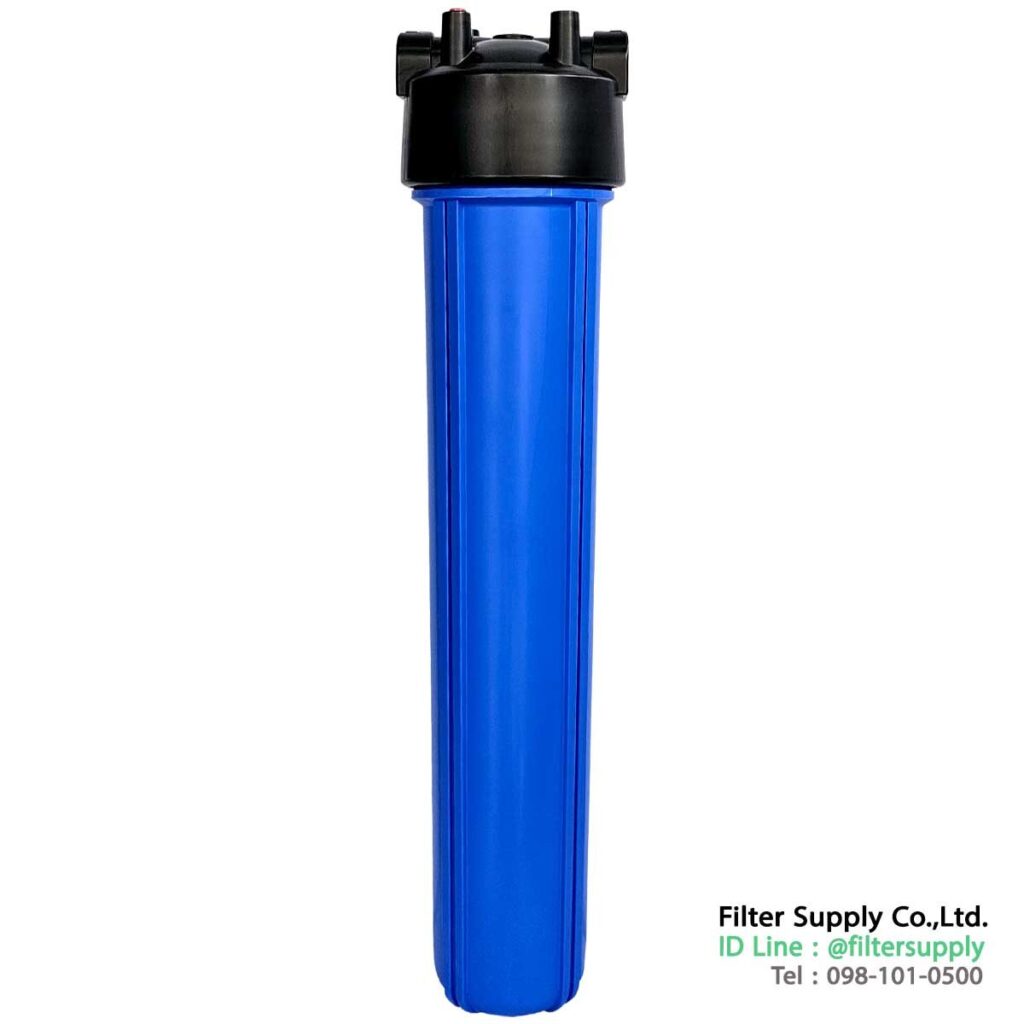 กระบอก housing aquatek 20 นิ้ว 3 หุน blue สีน้ำเงิน ฝาดำ