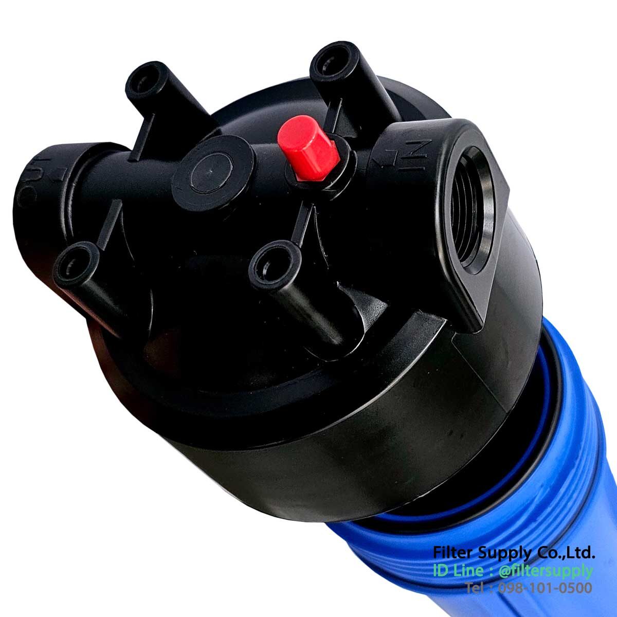 กระบอกกรองน้ำ aquatek 20 นิ้ว 6 หุน สีน้ำเงิน ฝาดำ