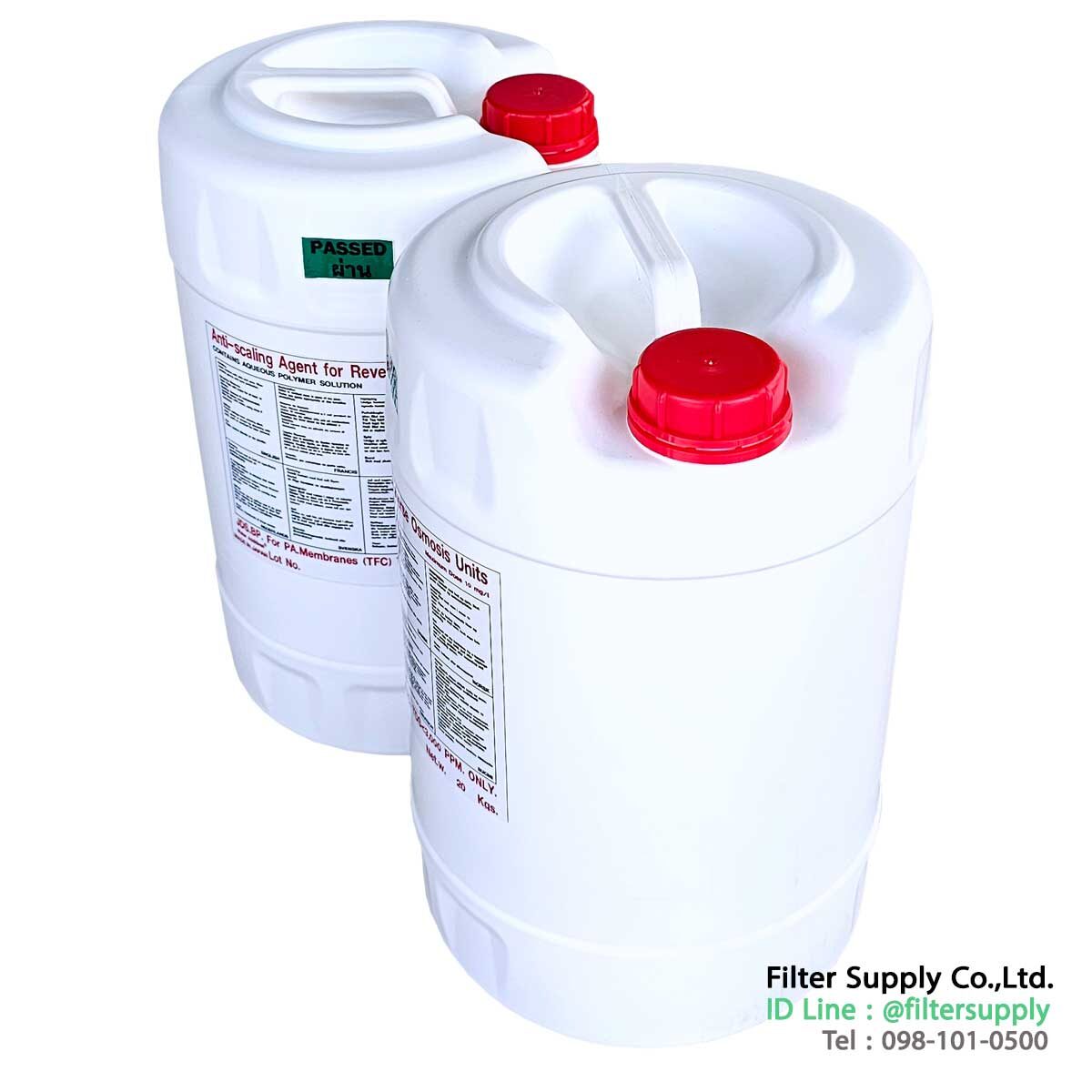 น้ำยาแอนตี้สเกล antiscale แบบข้น ถังขาวฝาแดง ขนาด 20 กิโลกรัม
