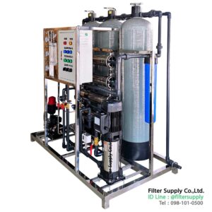 เครื่องกรองน้ำ ro 15 q/day pretreatment บนเฟรมสแตนเลส
