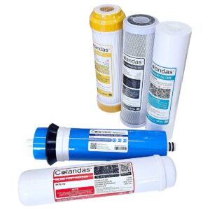 ชุดไส้กรองน้ำ ro 300 gpd colandas resin 1 ชุด 5 ไส้