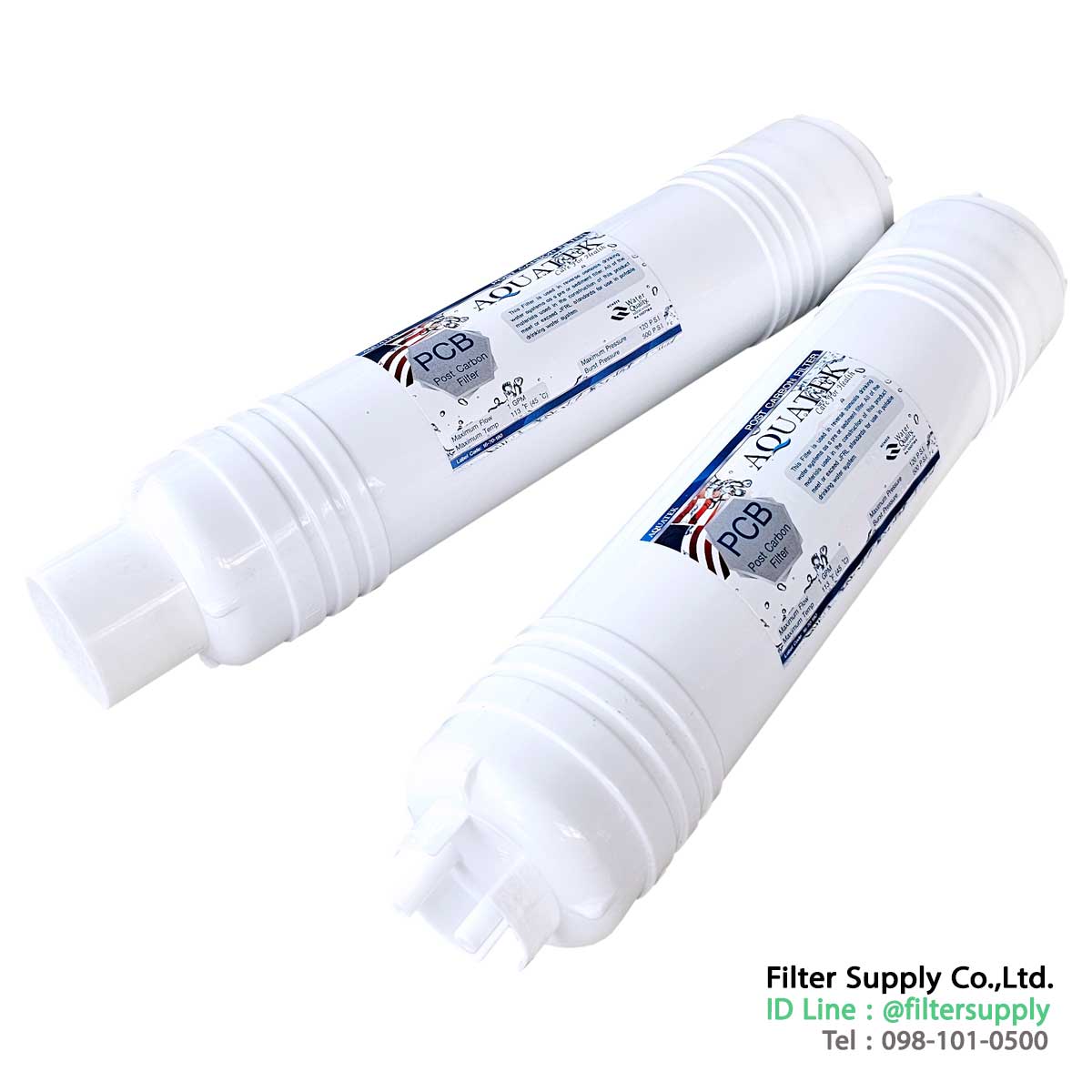 ไส้กรองน้ำ inline post carbon aquatek u type 12 นิ้ว