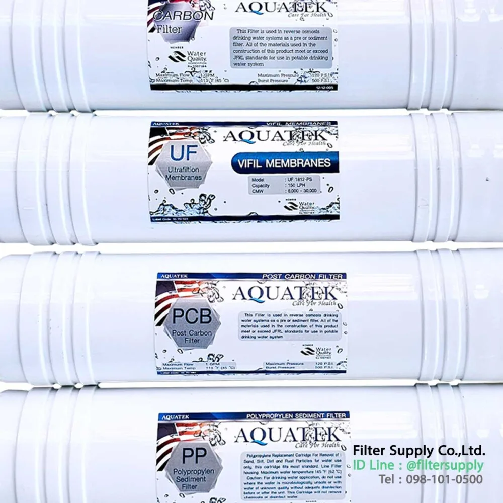 ชุดไส้กรองน้ำ aquatek 4 stages แบบ u type ระบบ uf capsule