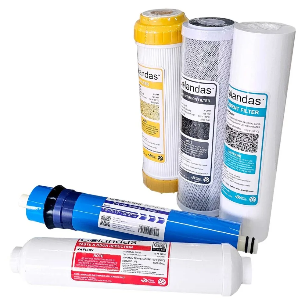 ชุดไส้กรองน้ำ colandas ro 150 gpd resin 1 ชุด 5 ไส้