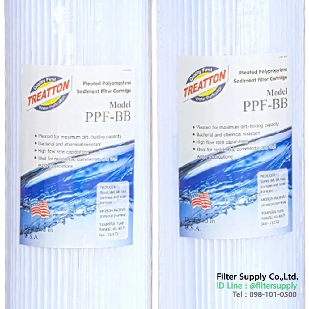 bigblue treatton 20 นิ้ว 20 ไมครอน ไส้กรองน้ำแบบจีบ 4.5x20 นิ้ว