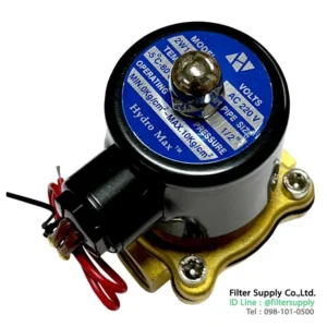 โซลินอยด์วาล์ว hydro max 4 หุน 220 v solenoid valve model 2w 160 15 ทางน้ำ 1/2 นิ้ว